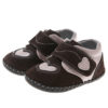 "Madison" - Girls | Leather/Suede Soft Sole Shoes | Black with Hearts