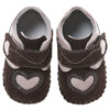 "Madison" - Girls | Leather/Suede Soft Sole Shoes | Black with Hearts - Image 3