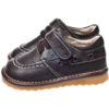 "James" - Boys Leather Squeaky Shoes | Dark Brown - Image 2