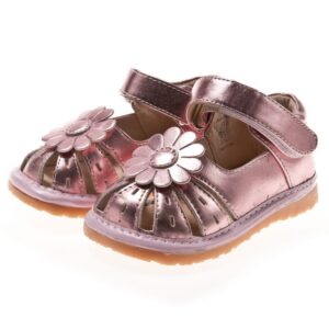 "Willow" - Girls | Leather Squeaky Shoes | Flower Sandals